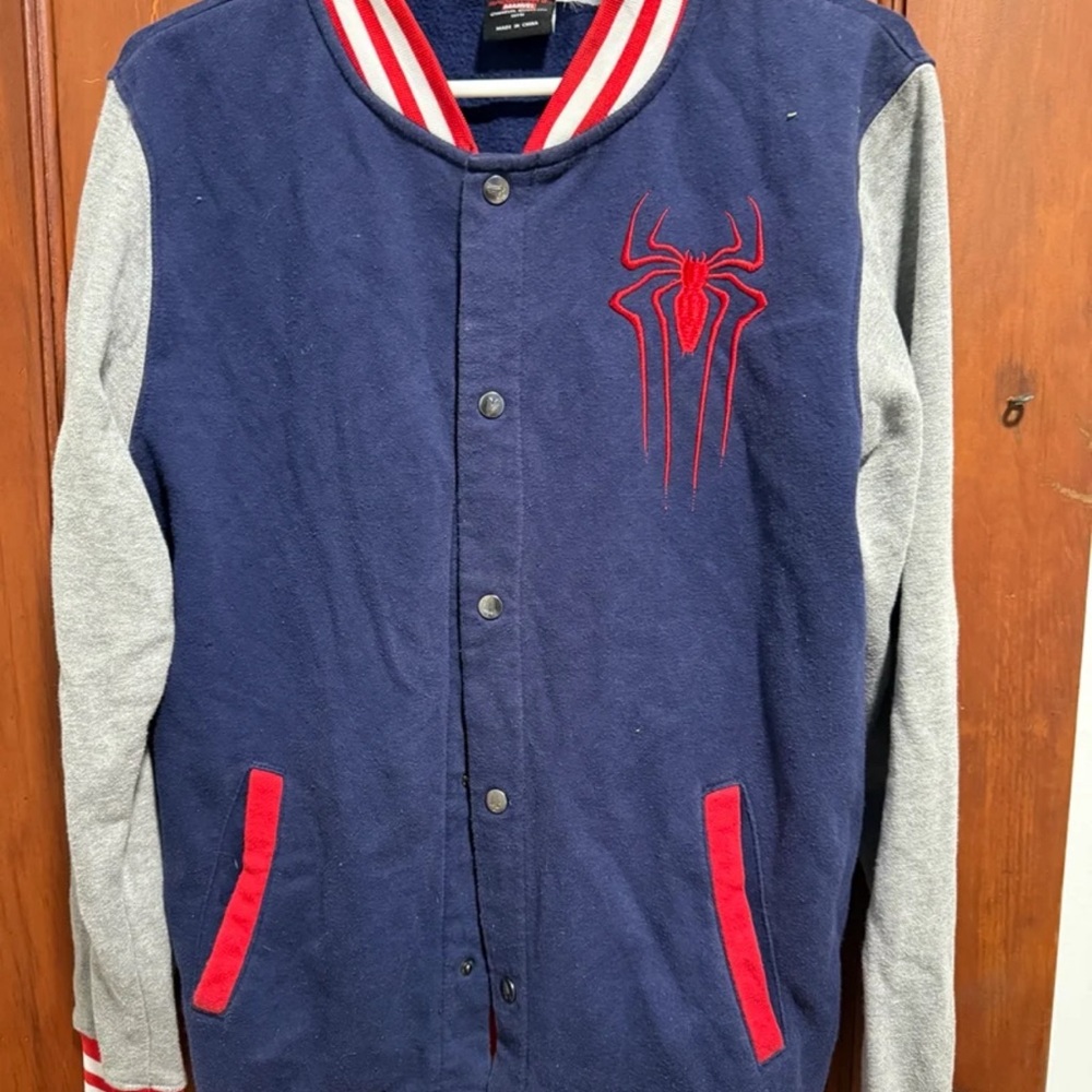 Y2K Spider-Man Marvel Blue and Red Varsity Jacket
